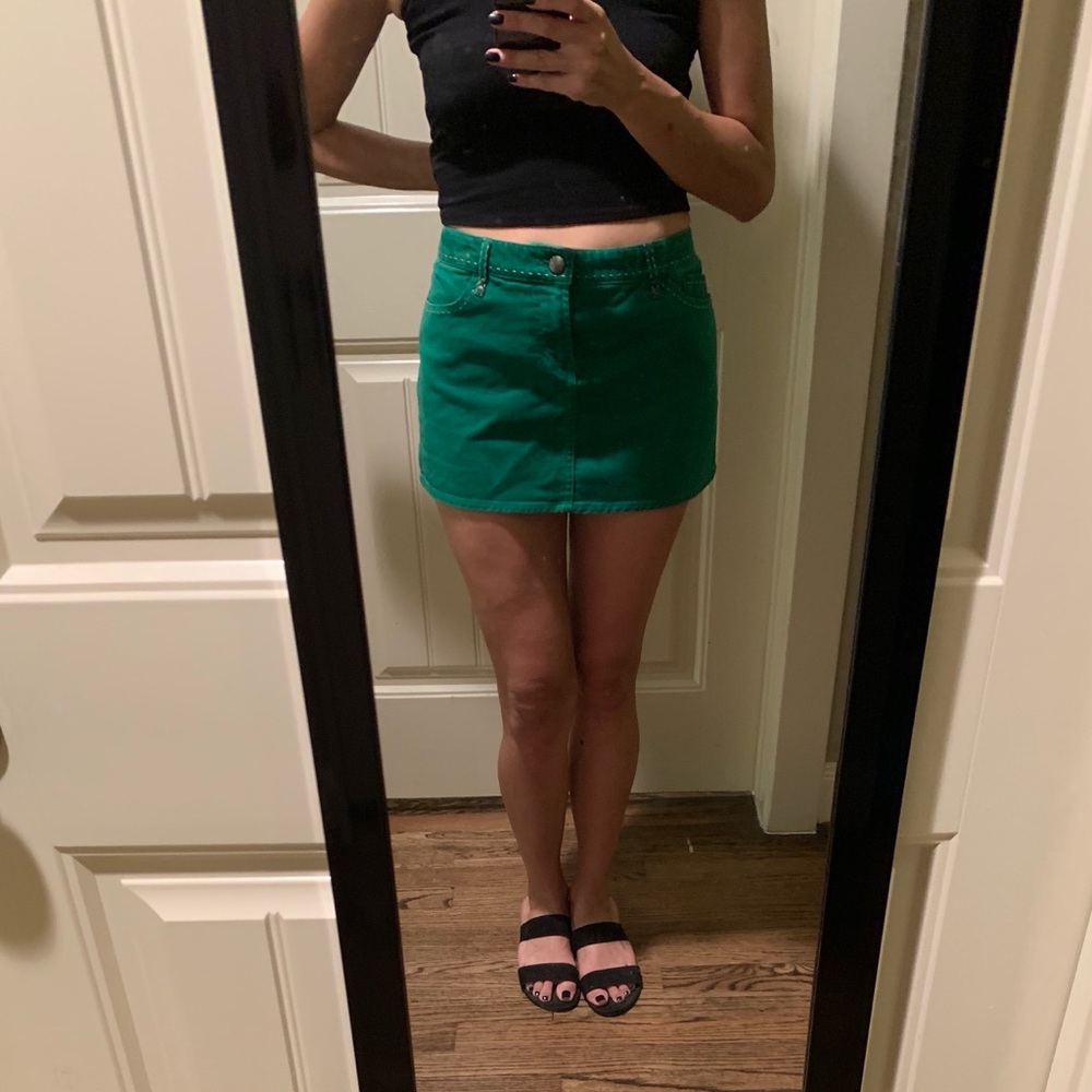 Armani Exchange green mini skirt